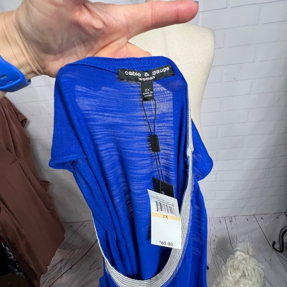 👗NWT🤩 |•CABLE & GAUGE•| Royal Blue Dress Size 2X - Picture 4 of 14